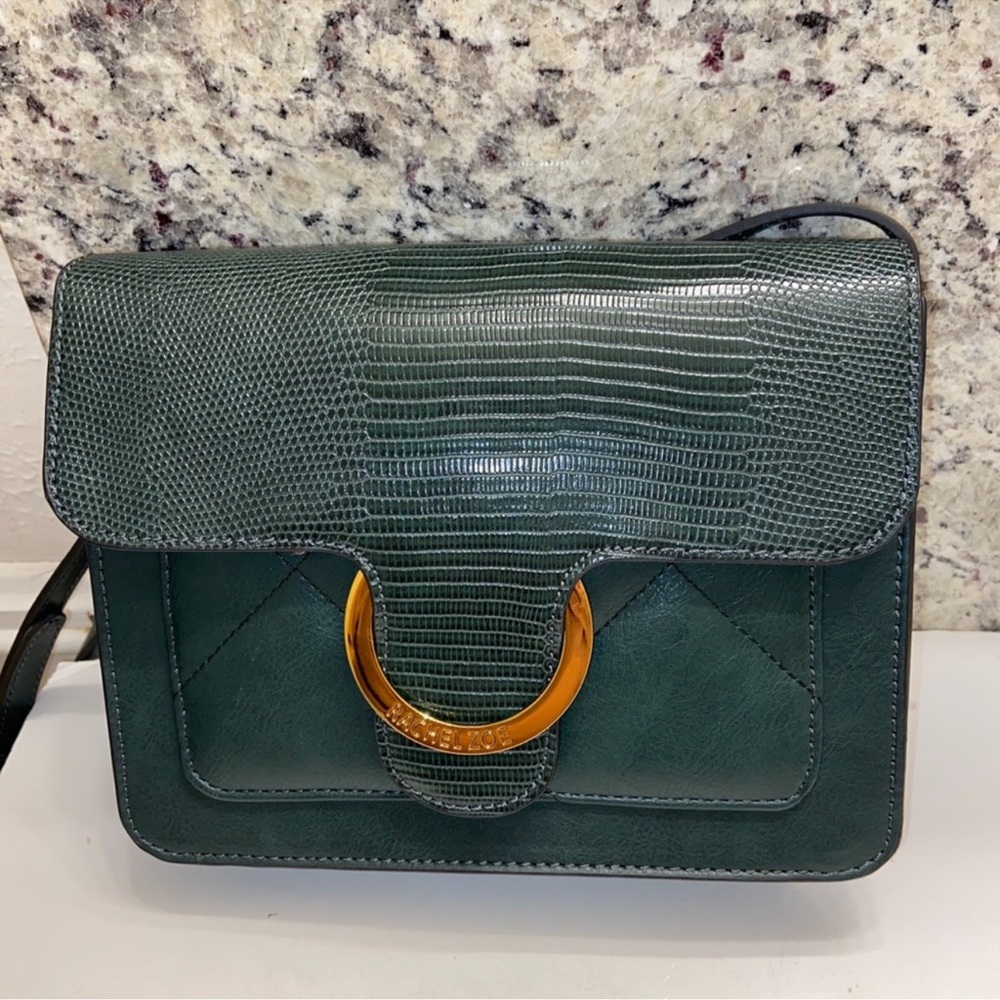 RACHEL ZOE Emerald Crossbody Bag with Gold Accent